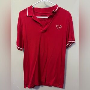 True Religion Men's Red Polo Shirt